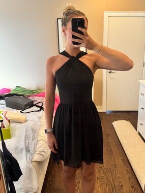 French Connection Black Halter Mini Dress